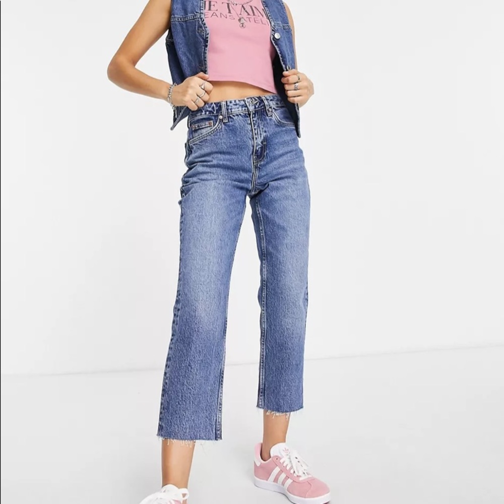 Topshop Ankle Crop Straight Leg Jeans